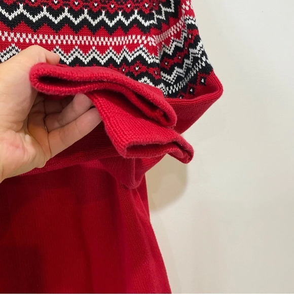 Eddie Bauer Vintage S Boat Neck Fairisle Red/Black Sweater 100% Baumwolle - Picture 11 of 14